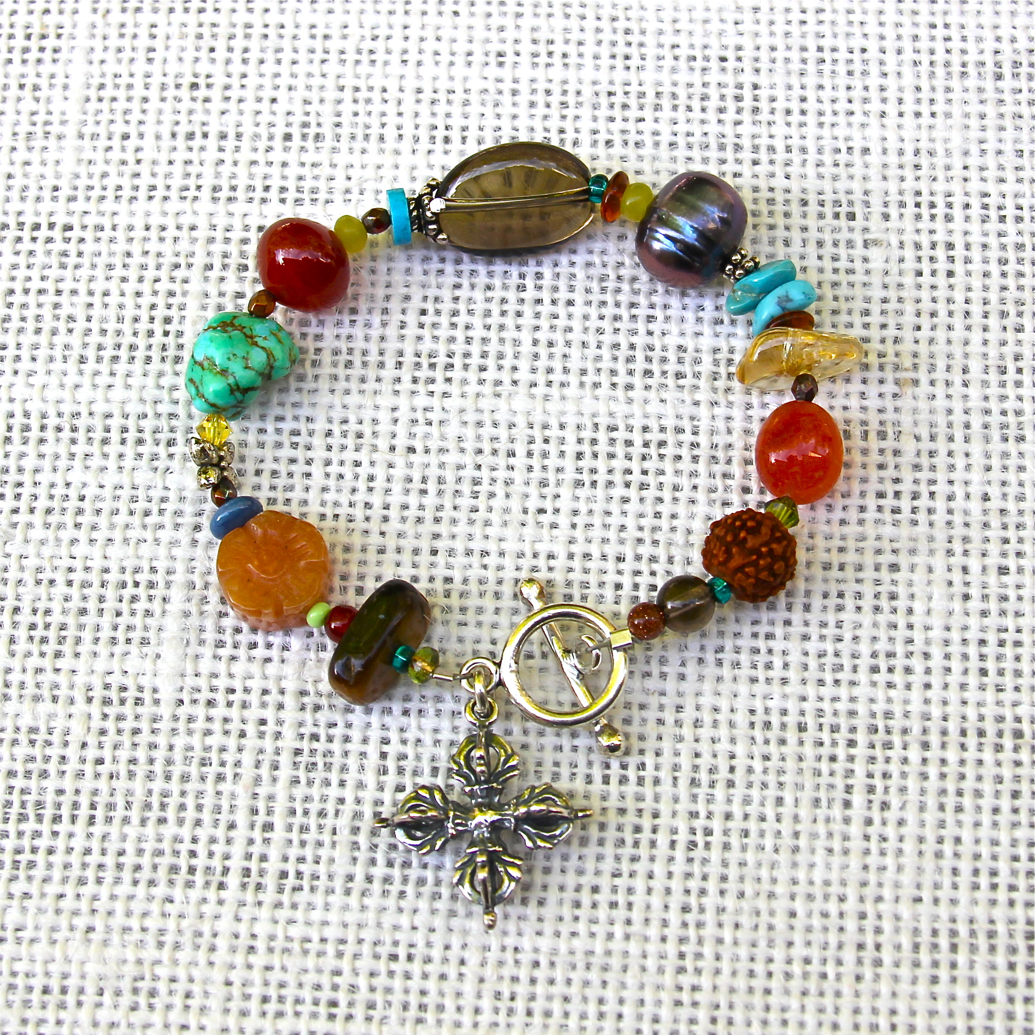 Multi-Stone Double Dorje Bracelet - Honoring the Sacred