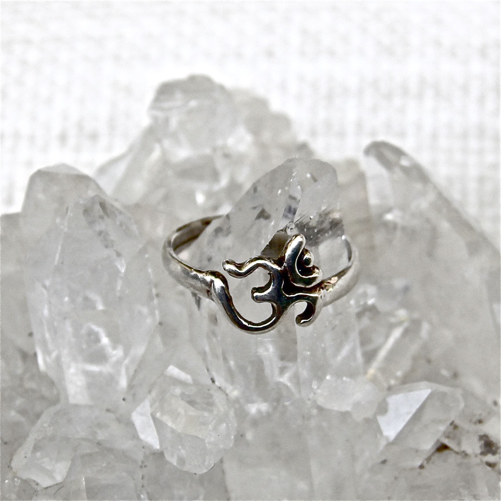Ohm/Om Ring In Sterling Silver